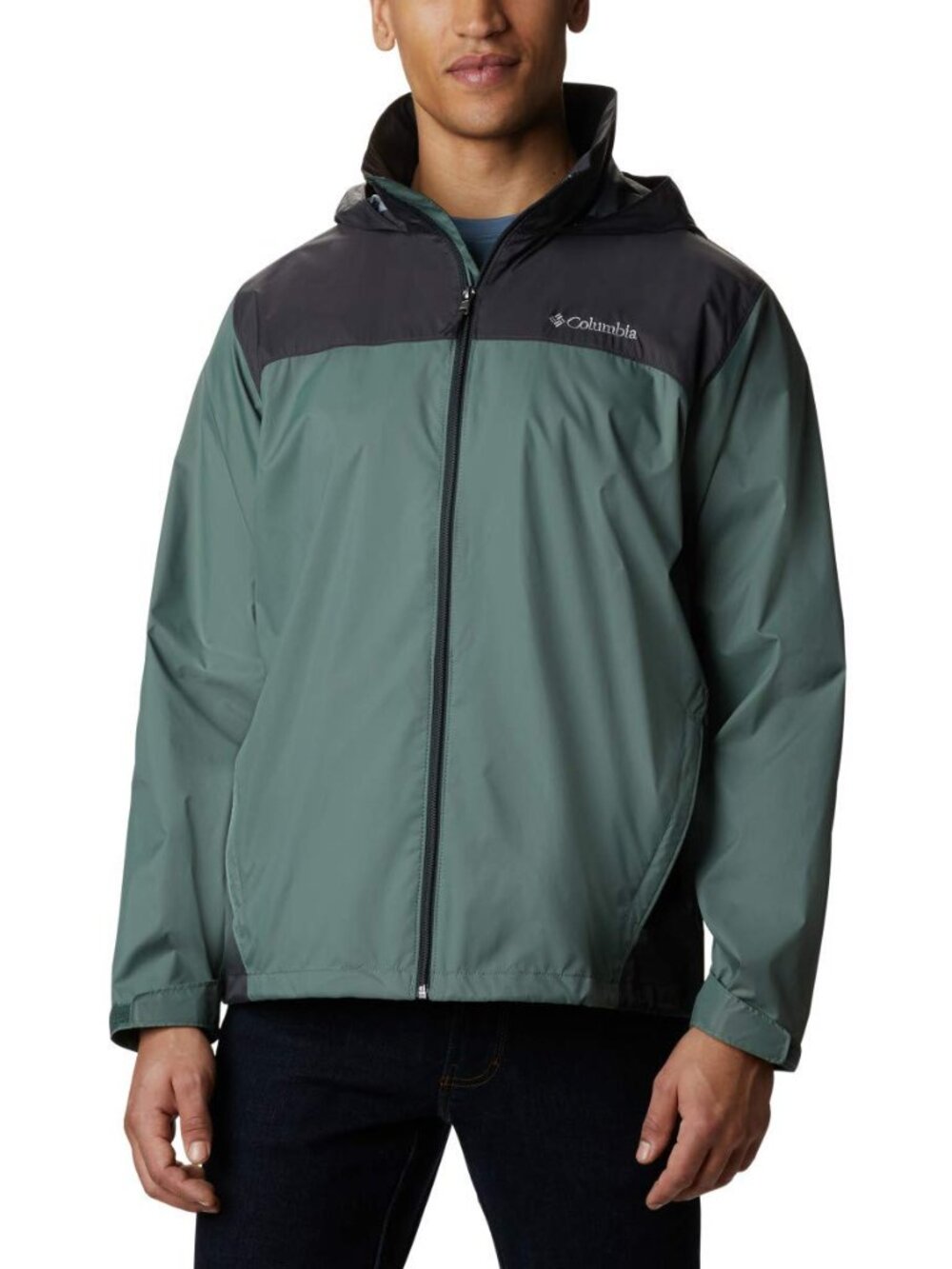 Columbia Men's Teal Black Glennaker Lake Packable Classic Rain Jacket Size L